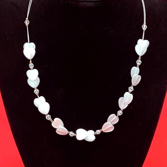Jewelry - Valentine's Heart shaped white 16" necklace